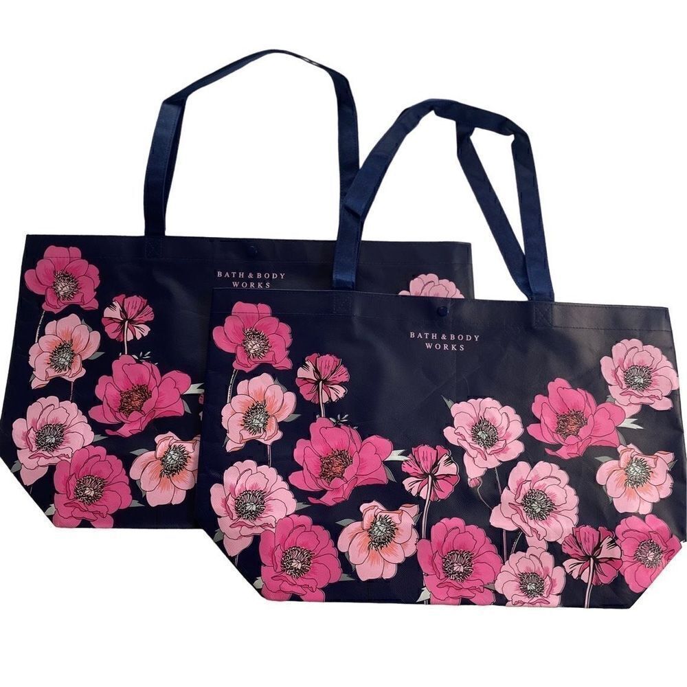 Bath and Body Works 2 PEONY Large Tote Bags